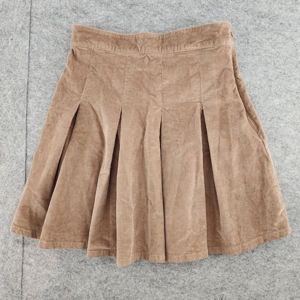 Hollister Brown Corduroy Pleated Ultra High-Rise Mini Skirt Women XS